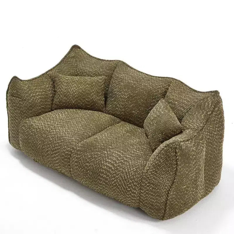 TUYOHW Canapé poire extra long de 185 cm, Transat en chenille 2 places avec âme en mousse haute résilience, Canapé de sol en chenille pour salon