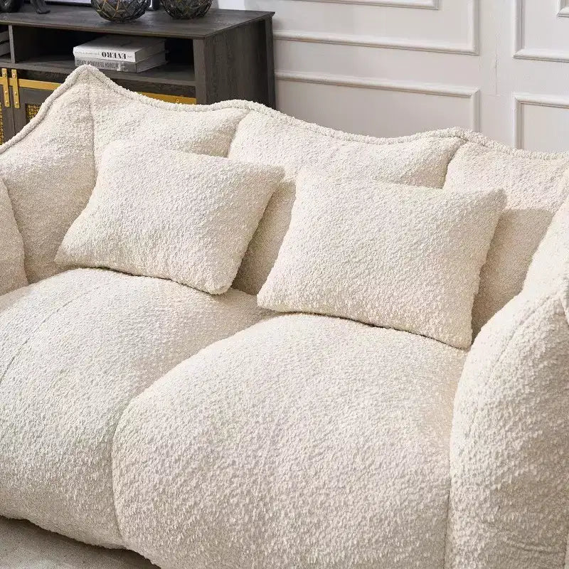 TUYOHW Canapé poire extra long de 185 cm, Transat en chenille 2 places avec âme en mousse haute résilience, Canapé de sol en chenille pour salon