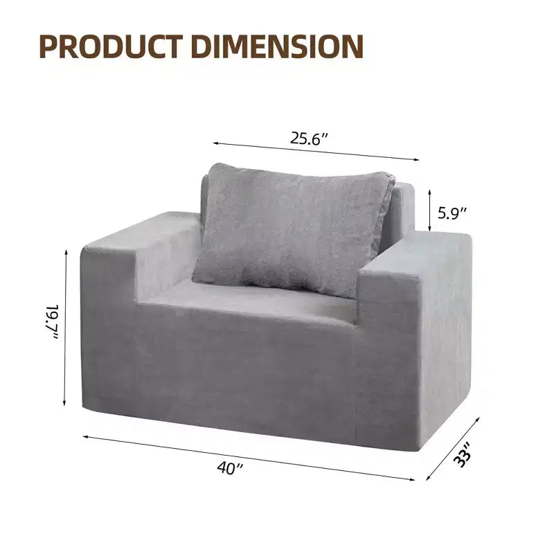 Fauteuil poire Okak, grand fauteuil canapé paresseux avec mousse haute densité et oreiller pour adultes, fauteuil de salon moderne pour le salon