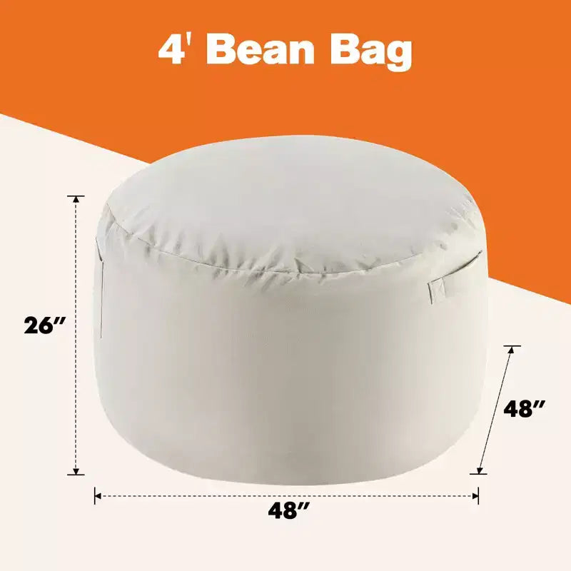 Okak 36/48in Grands Poufs avec Mousse à Mémoire de Forme pour Adultes, Poufs avec Housse Lavable Amovible, Canapé Paresseux pour Salon