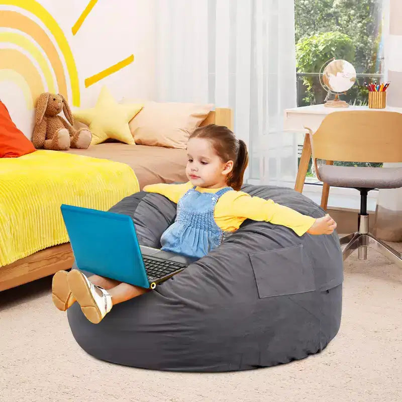 Okak 36/48in Grands Poufs avec Mousse à Mémoire de Forme pour Adultes, Poufs avec Housse Lavable Amovible, Canapé Paresseux pour Salon