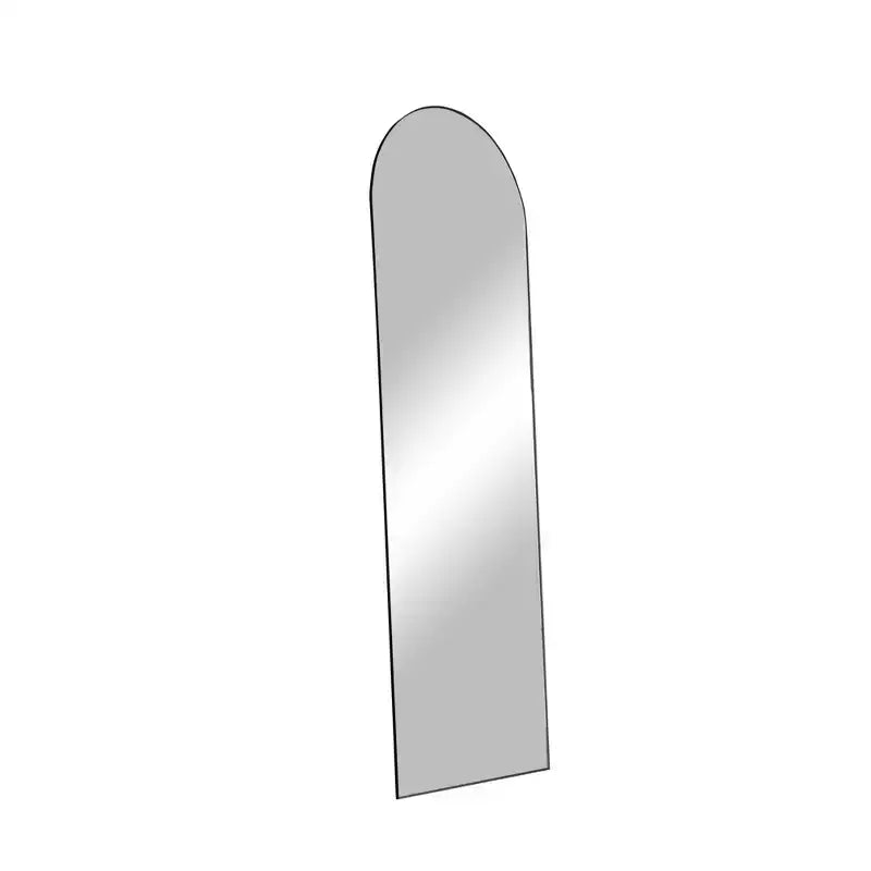 Miroir pleine longueur HomeRoots noir en aluminium encadré, arche, autoportant ou mural