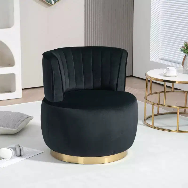 MAYEERTY Fauteuil pivotant à 360°, Velours Moelleux, Salon Bureau, Multicolore