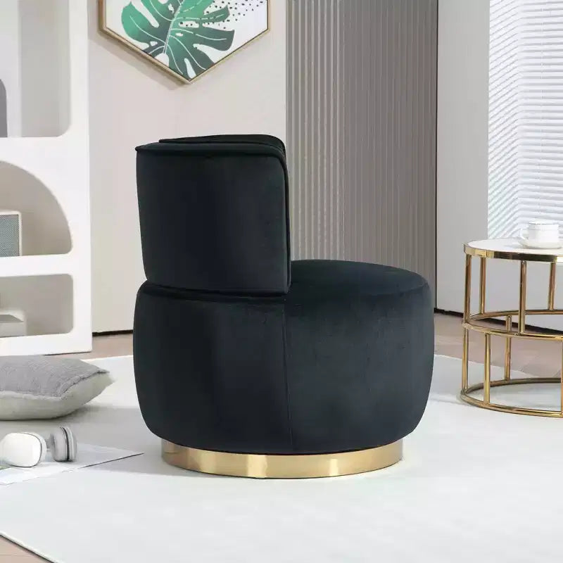 MAYEERTY Fauteuil pivotant à 360°, Velours Moelleux, Salon Bureau, Multicolore