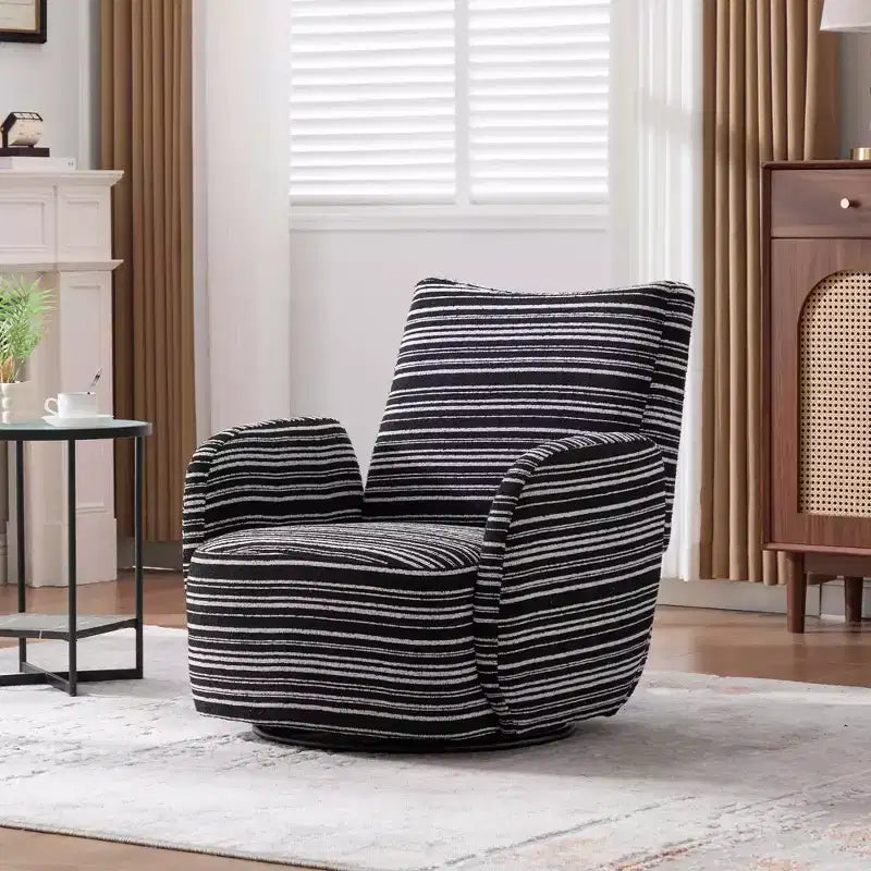 MAYEERTY Fauteuil pivotant à 360°, Velours Moelleux, Salon Bureau, Multicolore