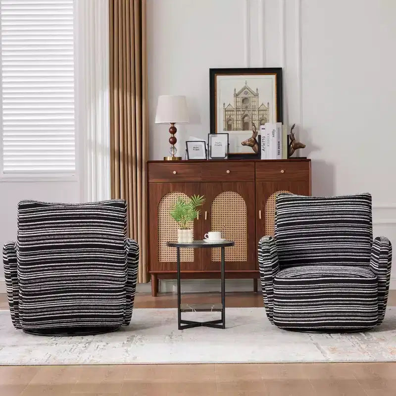 MAYEERTY Fauteuil pivotant à 360°, Velours Moelleux, Salon Bureau, Multicolore