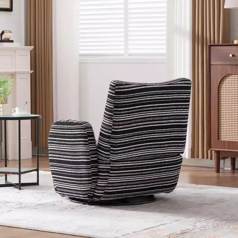 MAYEERTY Fauteuil pivotant à 360°, Velours Moelleux, Salon Bureau, Multicolore