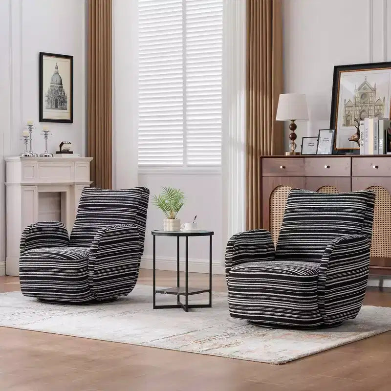 MAYEERTY Fauteuil pivotant à 360°, Velours Moelleux, Salon Bureau, Multicolore