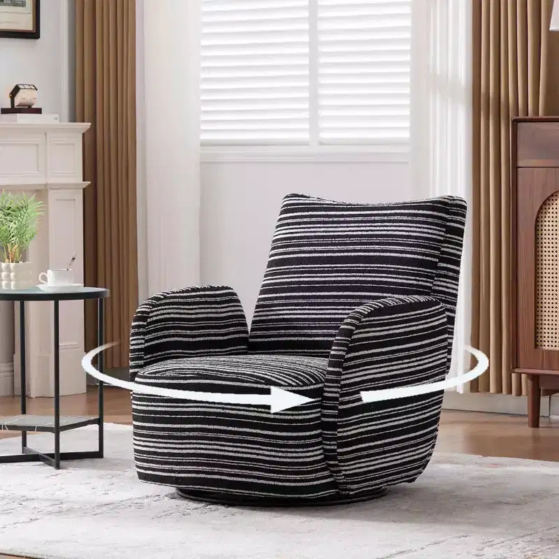 MAYEERTY Fauteuil pivotant à 360°, Velours Moelleux, Salon Bureau, Multicolore