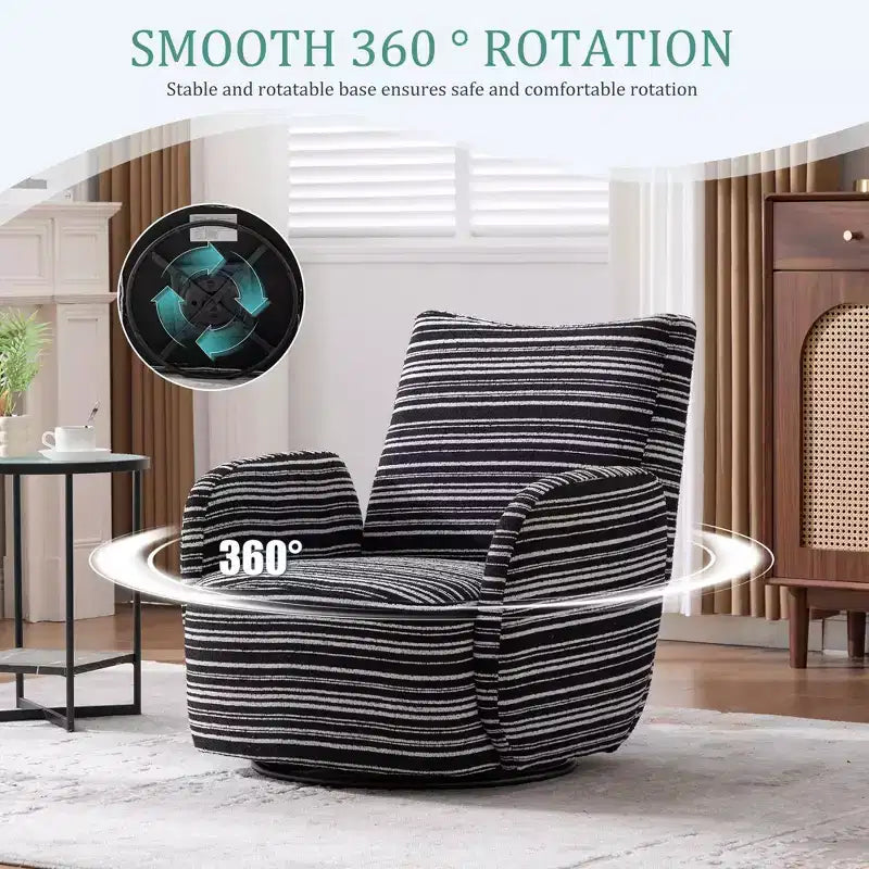 MAYEERTY Fauteuil pivotant à 360°, Velours Moelleux, Salon Bureau, Multicolore