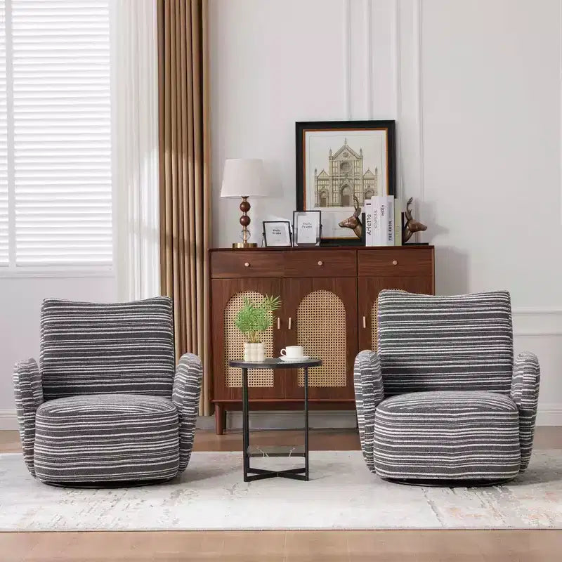 MAYEERTY Fauteuil pivotant à 360°, Velours Moelleux, Salon Bureau, Multicolore