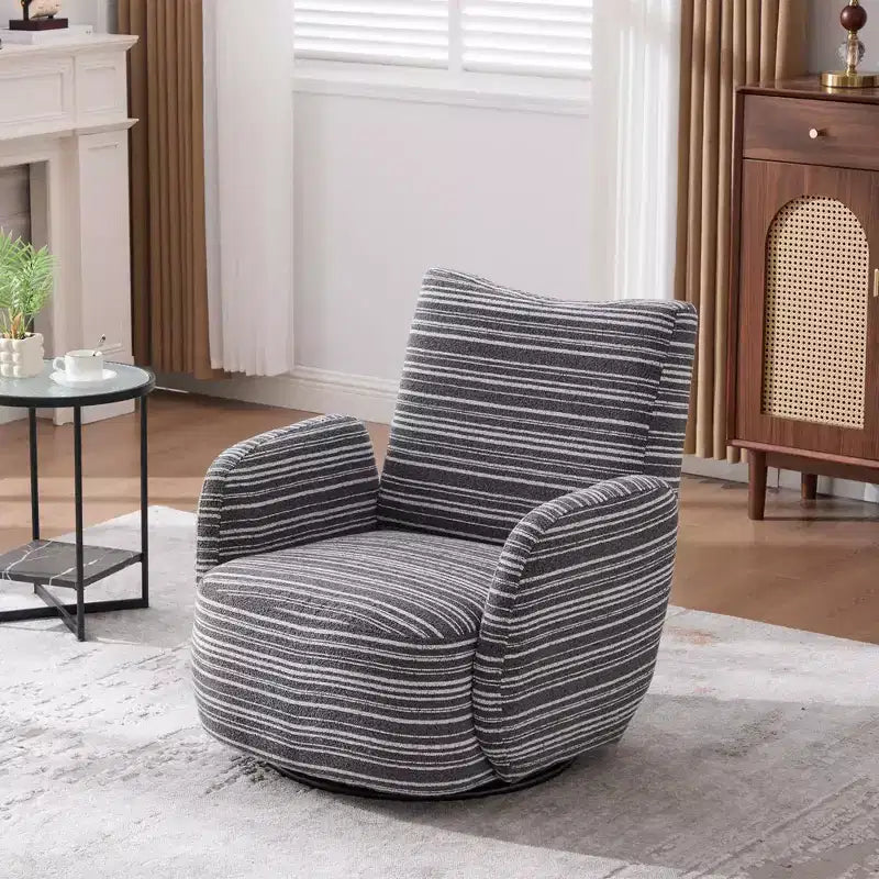 MAYEERTY Fauteuil pivotant à 360°, Velours Moelleux, Salon Bureau, Multicolore