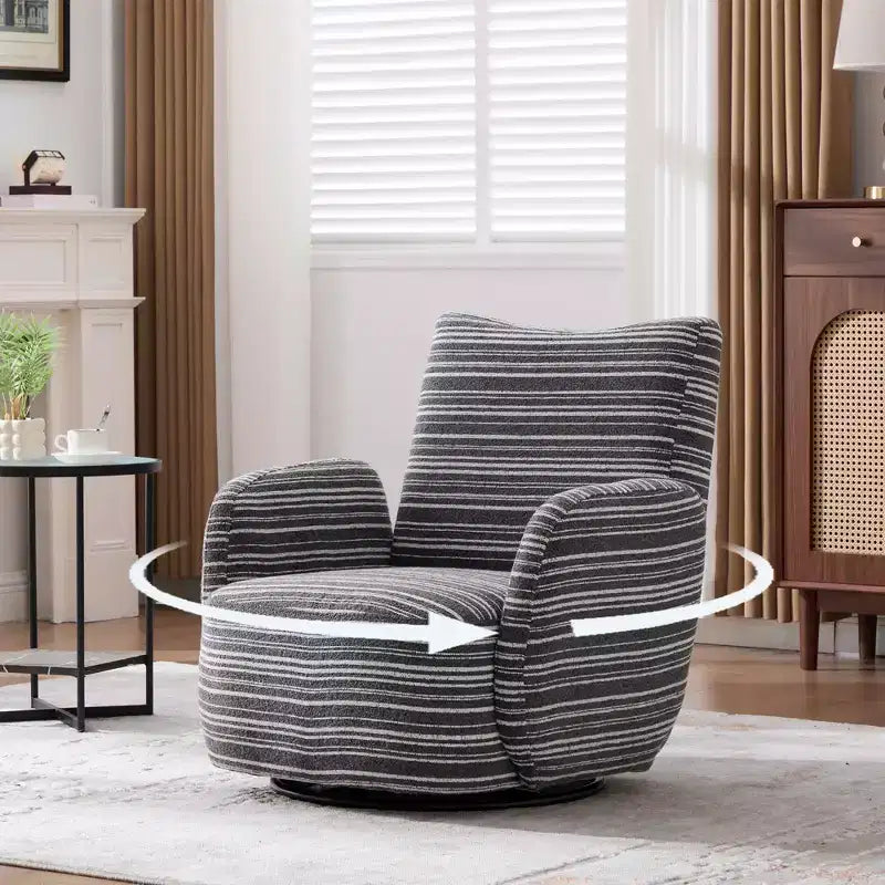 MAYEERTY Fauteuil pivotant à 360°, Velours Moelleux, Salon Bureau, Multicolore
