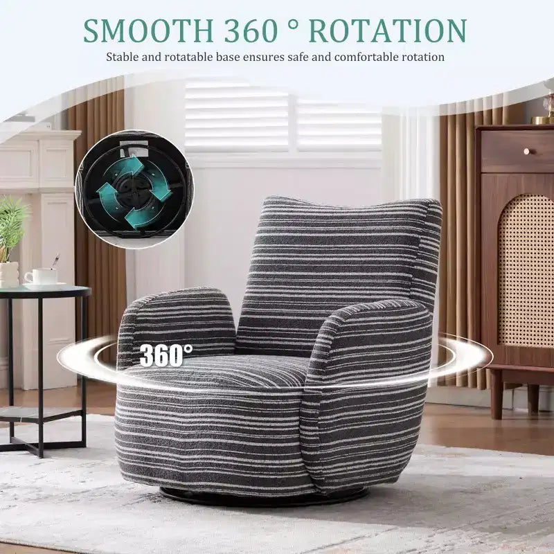 MAYEERTY Fauteuil pivotant à 360°, Velours Moelleux, Salon Bureau, Multicolore