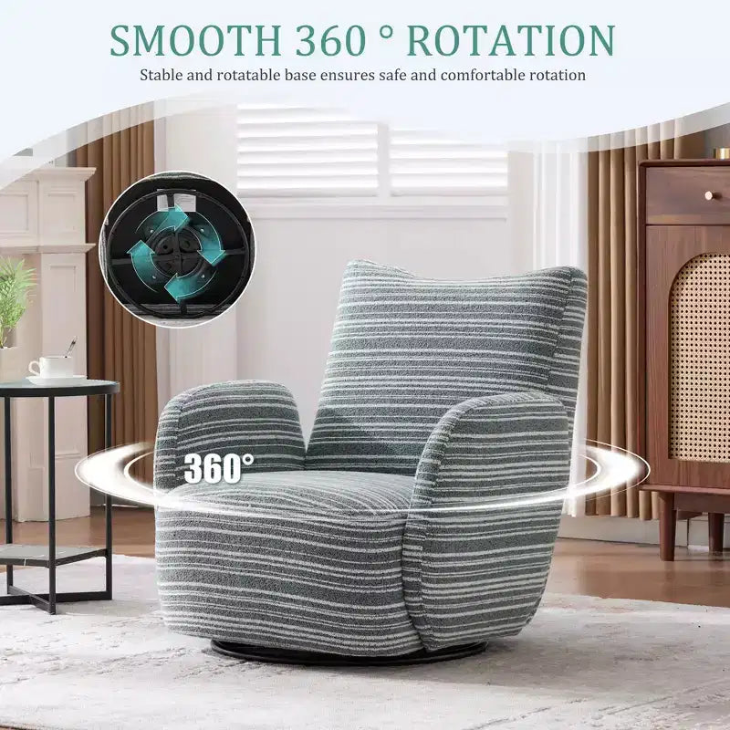 MAYEERTY Fauteuil pivotant à 360°, Velours Moelleux, Salon Bureau, Multicolore