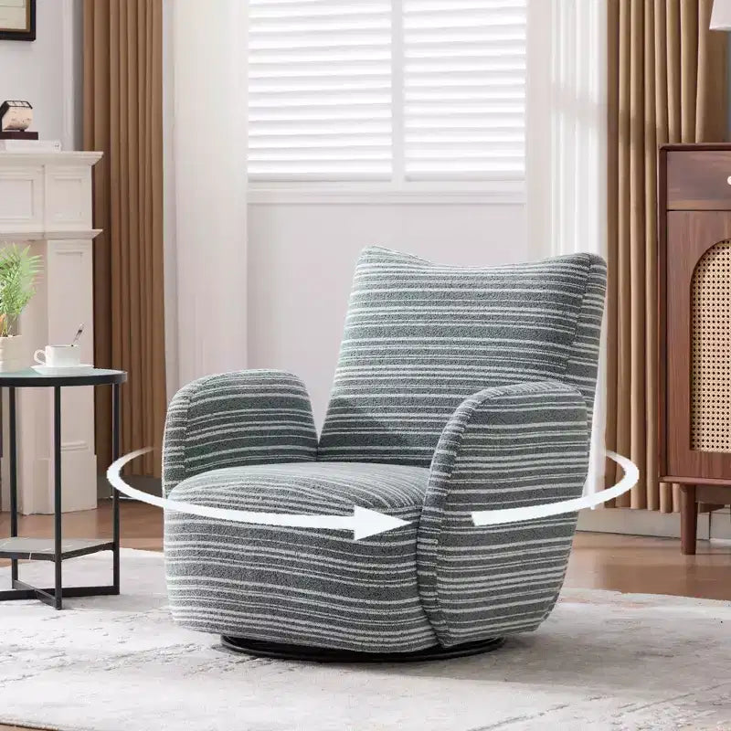 MAYEERTY Fauteuil pivotant à 360°, Velours Moelleux, Salon Bureau, Multicolore