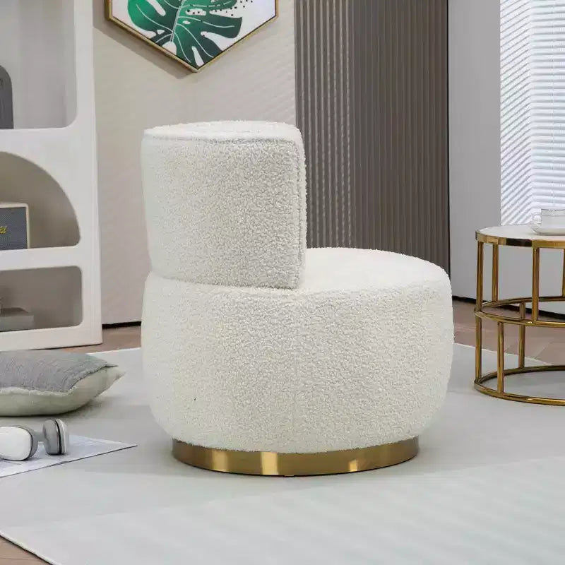MAYEERTY Fauteuil pivotant à 360°, Velours Moelleux, Salon Bureau, Multicolore