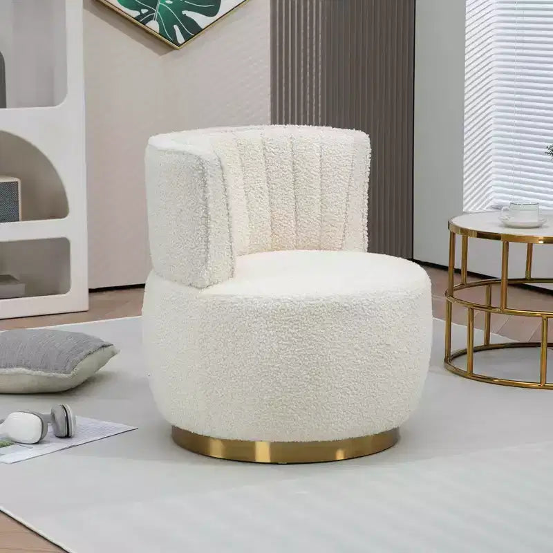 MAYEERTY Fauteuil pivotant à 360°, Velours Moelleux, Salon Bureau, Multicolore