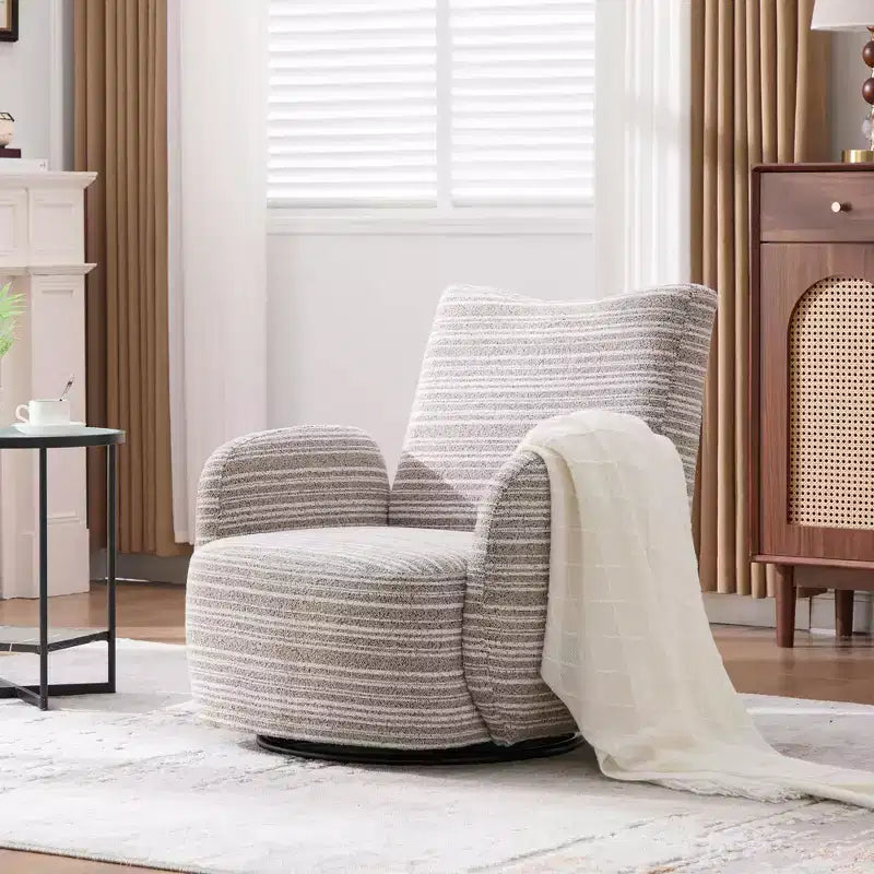 MAYEERTY Fauteuil pivotant à 360°, Velours Moelleux, Salon Bureau, Multicolore