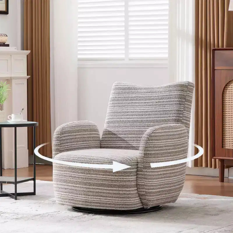 MAYEERTY Fauteuil pivotant à 360°, Velours Moelleux, Salon Bureau, Multicolore
