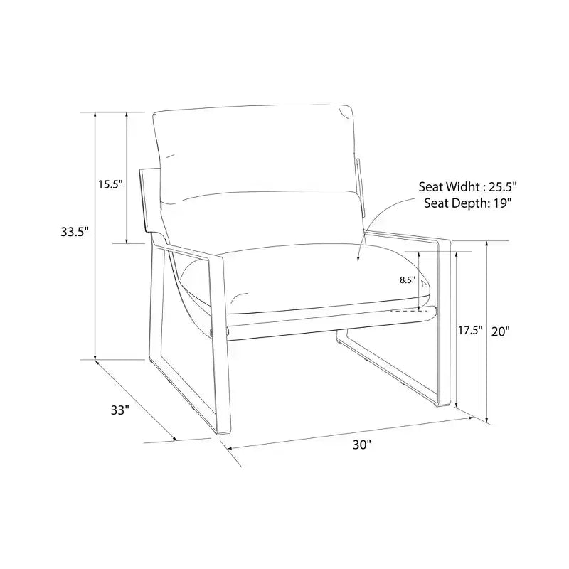 Fauteuil d'appoint suspendu GDFStudio Marlow en similicuir avec cadre en métal