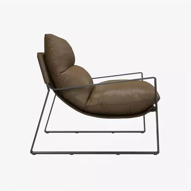 Fauteuil d'appoint suspendu GDFStudio Marlow en similicuir avec cadre en métal