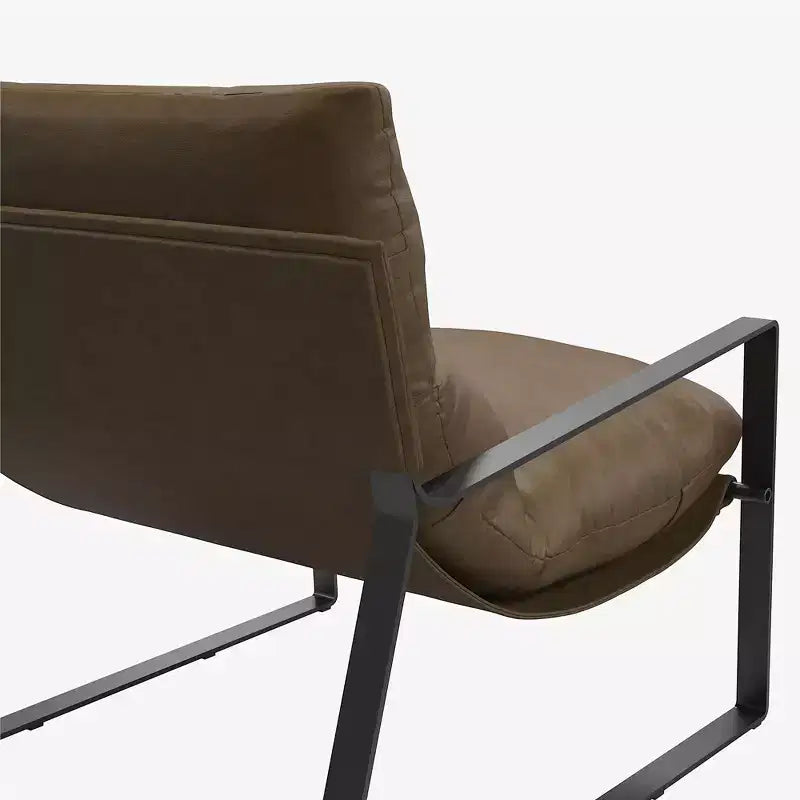 Fauteuil d'appoint suspendu GDFStudio Marlow en similicuir avec cadre en métal