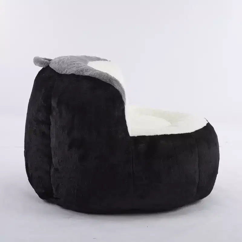 Pouf géant Whisen, canapé en fausse fourrure multicolore, grande méridienne remplie d'éponge déchiquetée, aucun assemblage requis