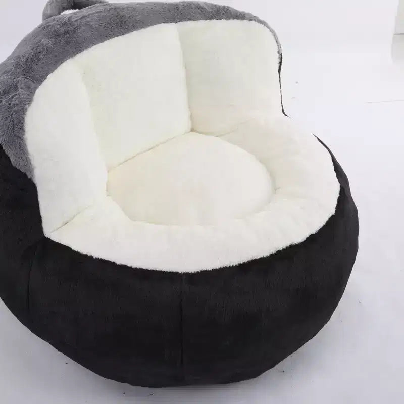 Pouf géant Whisen, canapé en fausse fourrure multicolore, grande méridienne remplie d'éponge déchiquetée, aucun assemblage requis