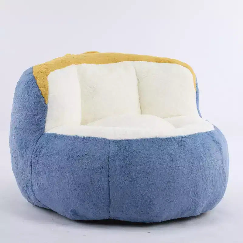 Pouf géant Whisen, canapé en fausse fourrure multicolore, grande méridienne remplie d'éponge déchiquetée, aucun assemblage requis