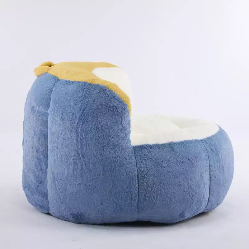 Pouf géant Whisen, canapé en fausse fourrure multicolore, grande méridienne remplie d'éponge déchiquetée, aucun assemblage requis