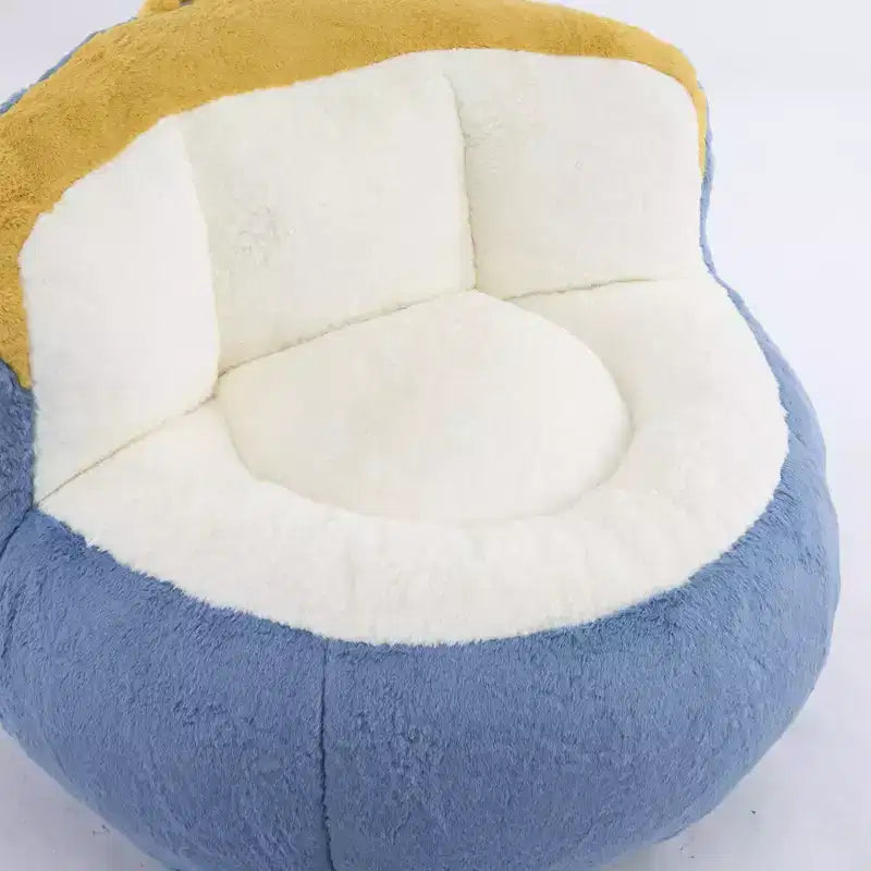 Pouf géant Whisen, canapé en fausse fourrure multicolore, grande méridienne remplie d'éponge déchiquetée, aucun assemblage requis