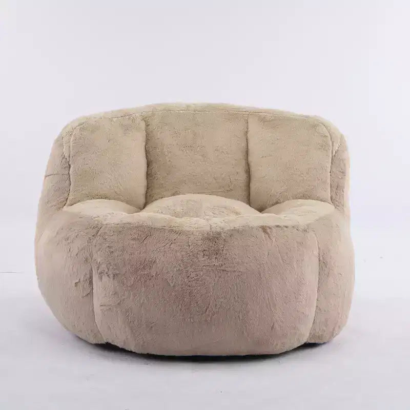 Pouf géant Whisen, canapé en fausse fourrure multicolore, grande méridienne remplie d'éponge déchiquetée, aucun assemblage requis