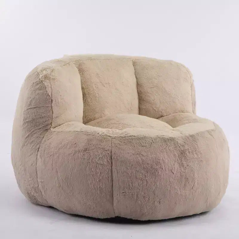 Pouf géant Whisen, canapé en fausse fourrure multicolore, grande méridienne remplie d'éponge déchiquetée, aucun assemblage requis