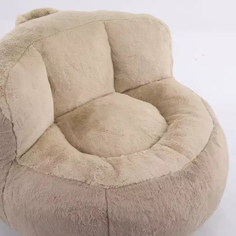 Pouf géant Whisen, canapé en fausse fourrure multicolore, grande méridienne remplie d'éponge déchiquetée, aucun assemblage requis