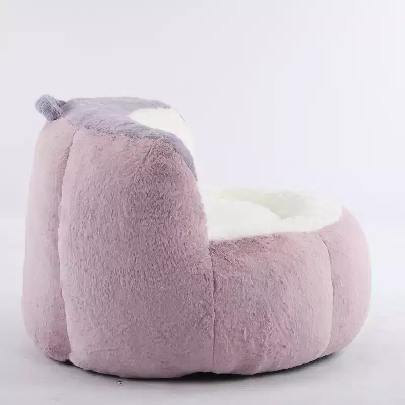 Pouf géant Whisen, canapé en fausse fourrure multicolore, grande méridienne remplie d'éponge déchiquetée, aucun assemblage requis