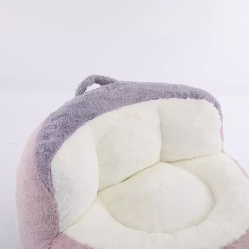 Pouf géant Whisen, canapé en fausse fourrure multicolore, grande méridienne remplie d'éponge déchiquetée, aucun assemblage requis