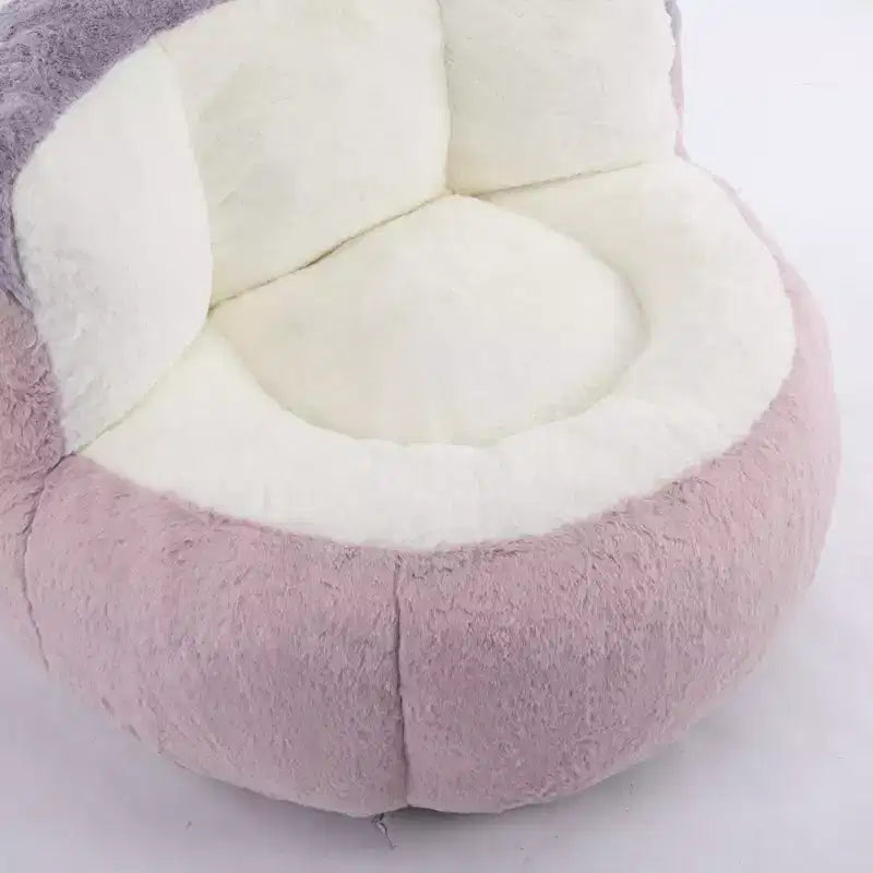 Pouf géant Whisen, canapé en fausse fourrure multicolore, grande méridienne remplie d'éponge déchiquetée, aucun assemblage requis