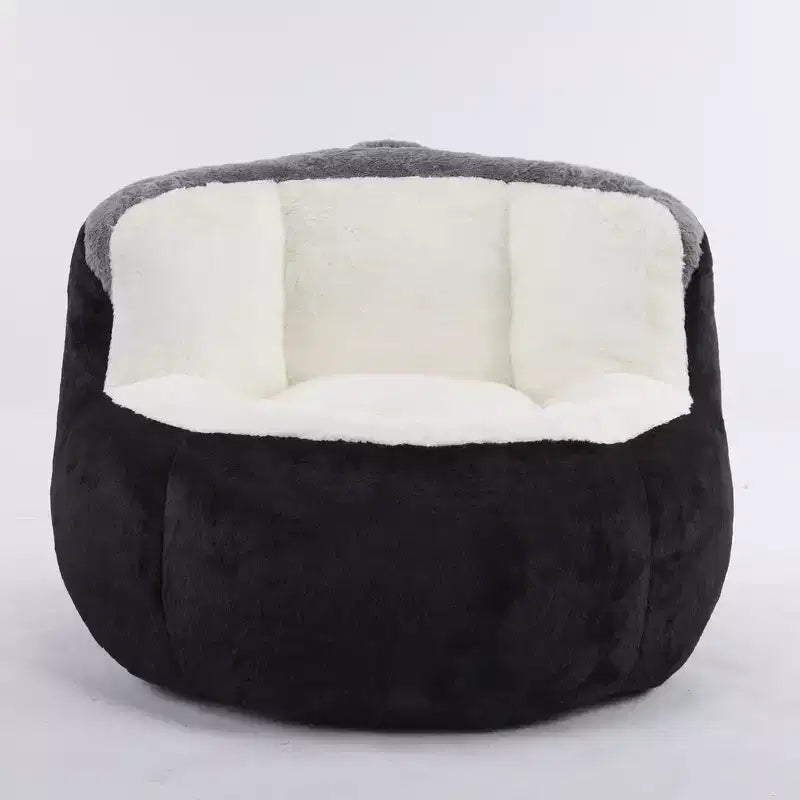 Pouf géant Whisen, canapé en fausse fourrure multicolore, grande méridienne remplie d'éponge déchiquetée, aucun assemblage requis