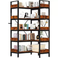 65 5-Tier L-Shaped Corner Bookshelf, 10 Open Shelf Industrial Storage Unit for Living Room, Home Office