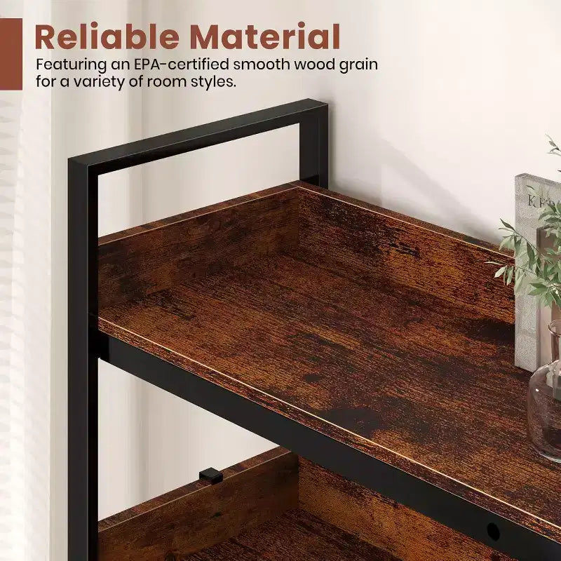 Étagère d'angle en forme de L à 5 niveaux de 65 po, unité de rangement industrielle à 10 étagères ouvertes pour salon, bureau à domicile