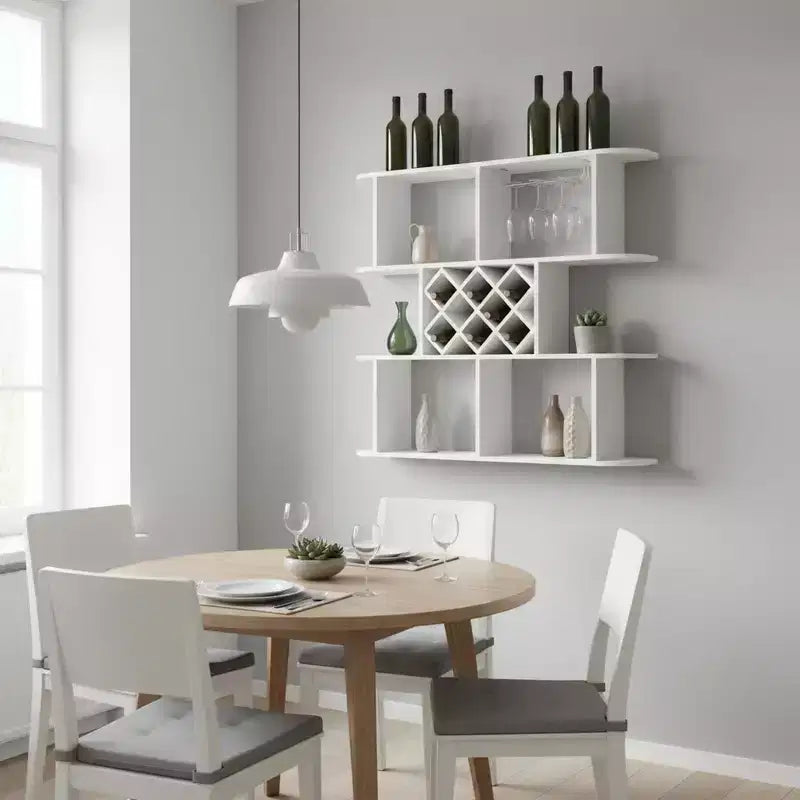 Grand casier à vin mural à 3 niveaux Homy Casa avec rangement pour bouteilles et étagères de présentation
