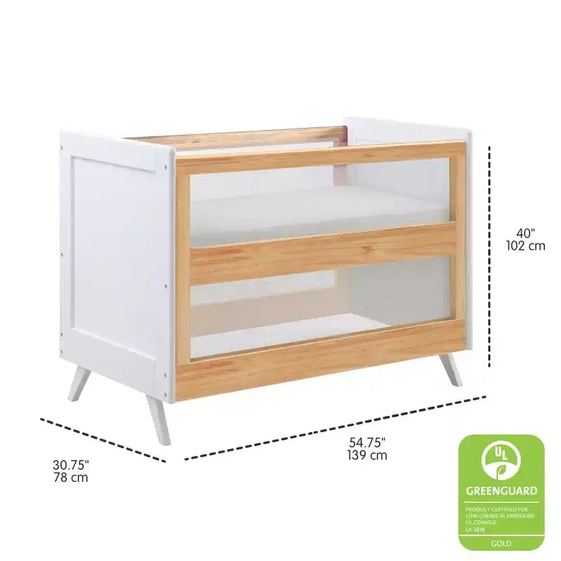 Lit de bébé convertible 3-en-1 en maille respirante BreathableBaby, certifié Greenguard Gold