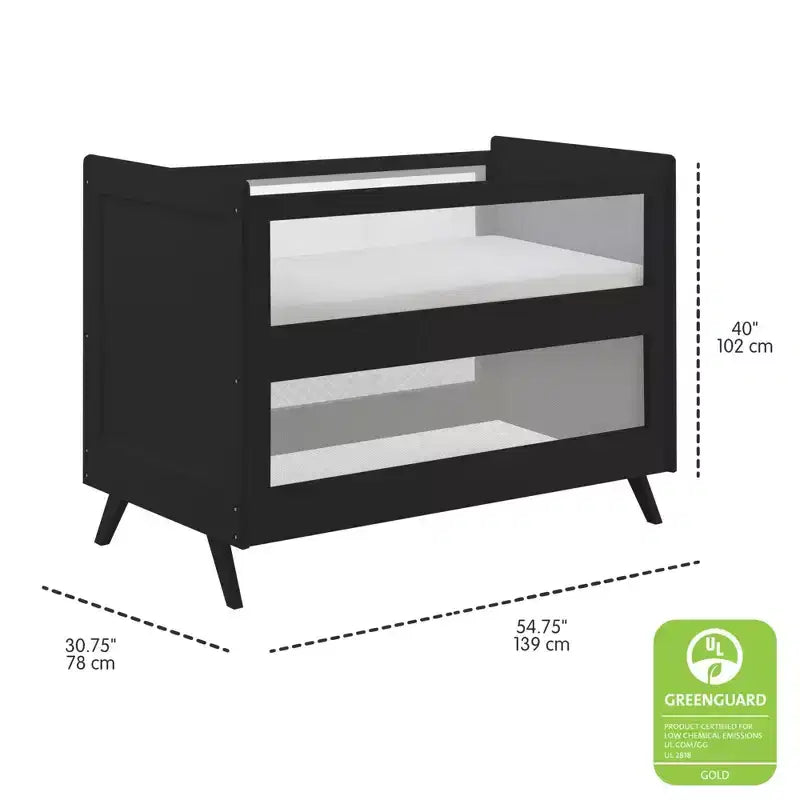 Lit de bébé convertible 3-en-1 en maille respirante BreathableBaby, certifié Greenguard Gold