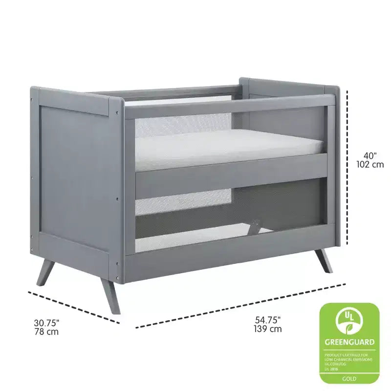 Lit de bébé convertible 3-en-1 en maille respirante BreathableBaby, certifié Greenguard Gold