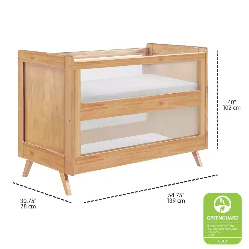 Lit de bébé convertible 3-en-1 en maille respirante BreathableBaby, certifié Greenguard Gold