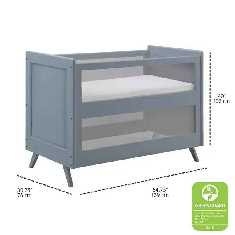 Lit de bébé convertible 3-en-1 en maille respirante BreathableBaby, certifié Greenguard Gold