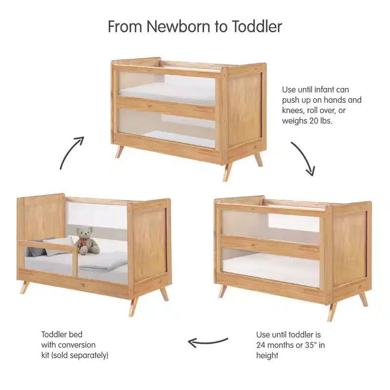 Lit de bébé convertible 3-en-1 en maille respirante BreathableBaby, certifié Greenguard Gold