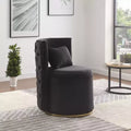 TUYOHW Fauteuil Pivotant d'Appoint, Chaise Courbe Rembourrée en Velours avec Base en Métal Doré, Fonction de Rangement, Fauteuil de Salon pour Salon, Chambre de Bébé, Chambre à Coucher
