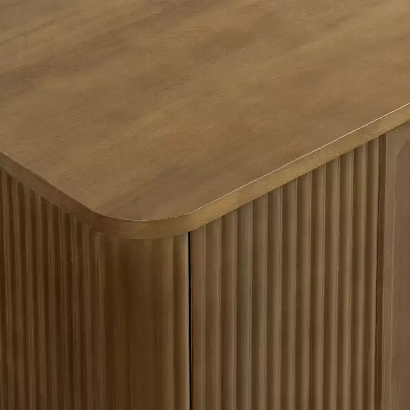 Buffet Teamson Home Potomac moderne bohème en bois massif avec 3 tiroirs, 2 portes, étagère réglable et rangement à ouverture par pression
